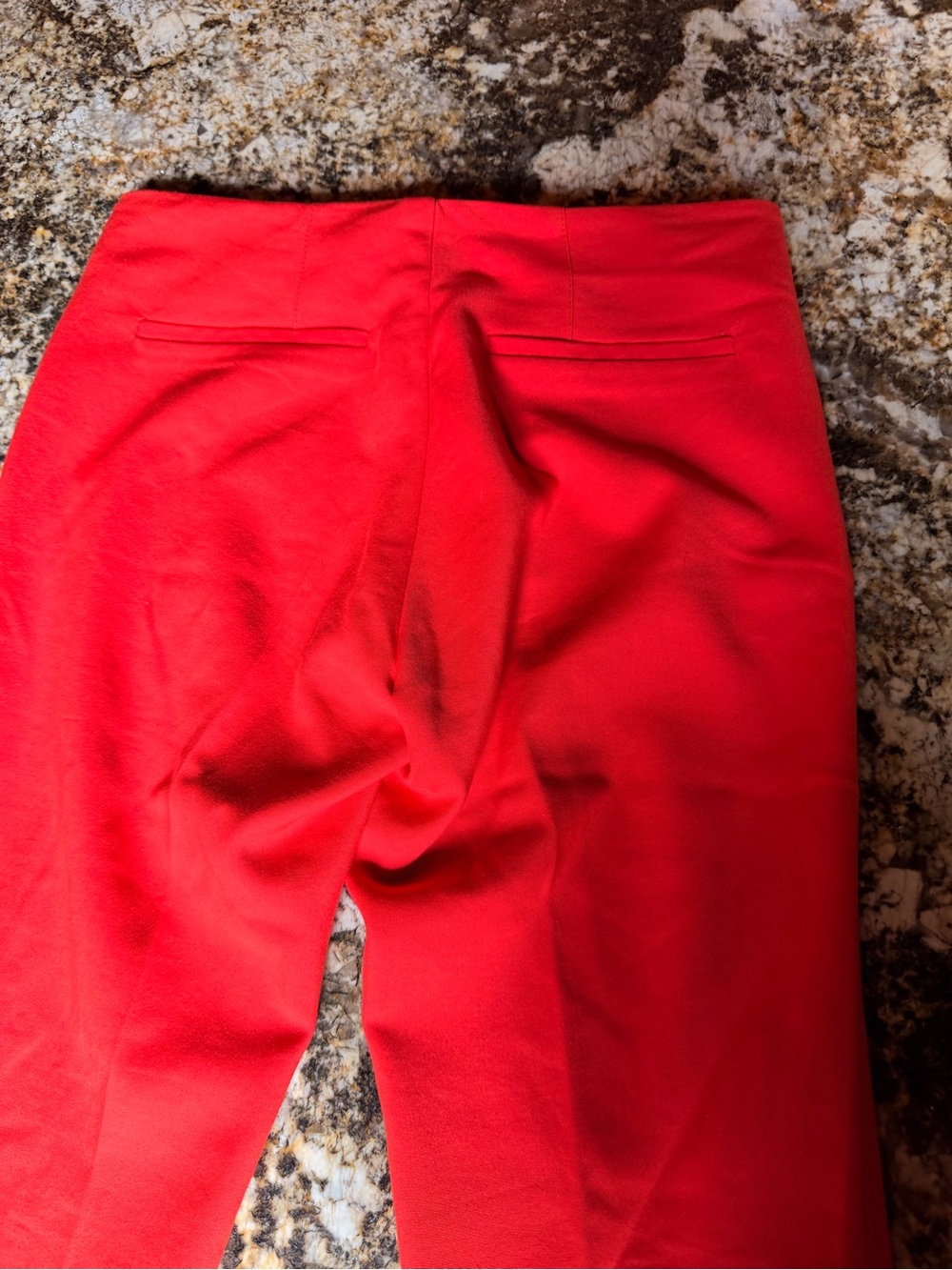 Zara pants, bright coral red, side zip and back pockets, straight leg, Sz Small - Picture 12 of 14